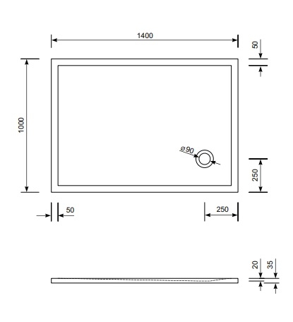 Duschwanne Flat Corner E