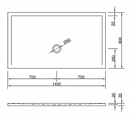 Duschwanne Flat New 140 x 80