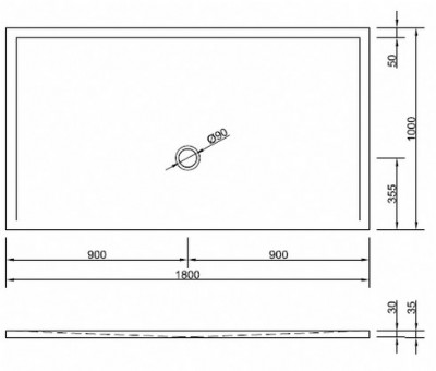 Duschwanne Flat New 180 x 100