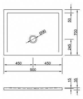 Duschwanne Flat New 90 x 70