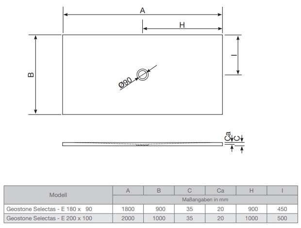 Duschwanne Geostone Selectas E Duschwanne Geostone Selectas E