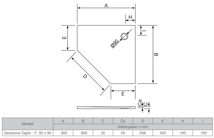 Duschwanne Geostone Taglio F Duschwanne Geostone Taglio F
