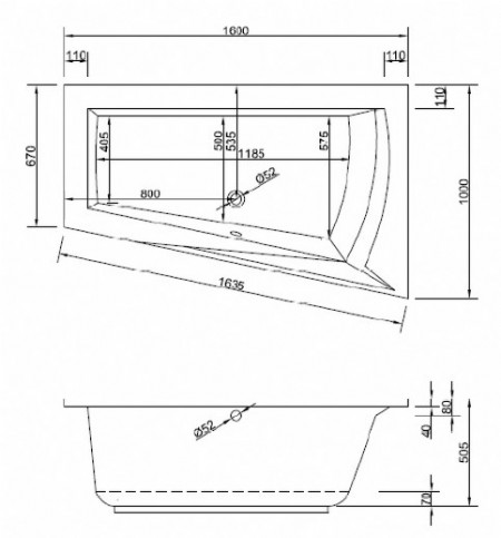 Badewanne Modell Lara 160 R