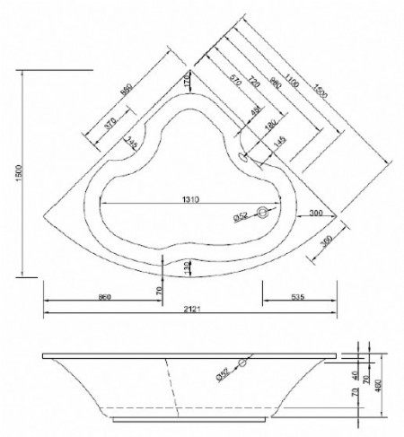 Badewanne Modell Largo