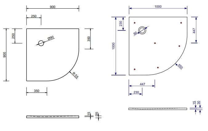 Duschwanne Stoneflat R Duschwanne Stoneflat R
