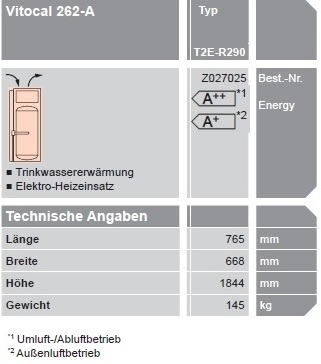 VIESSMANN Warmwasser-Wrmepumpe Vitocal 262-A