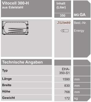 Vitocell 300-H Vitocell 300-H